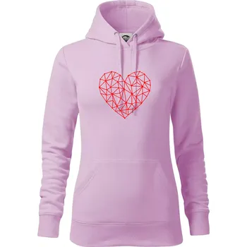 Dámská mikina Srdce síť - Mikina dámská Cape s kapucí - XS ( Orchid )
