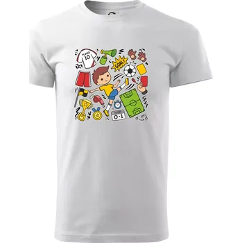 Pánské tričko Malý fotbalista ikony - Triko extra velké (5-8XL) - 6XL ( Bílá )