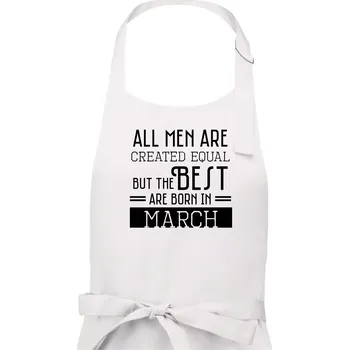 Kuchyňská zástěra All men are created equal march - Pánská zástěra na vaření - Univerzální velikost ( Bílá )