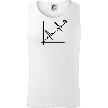 EKG graf bitcoin - Tílko pánské Core - L ( Bílá )