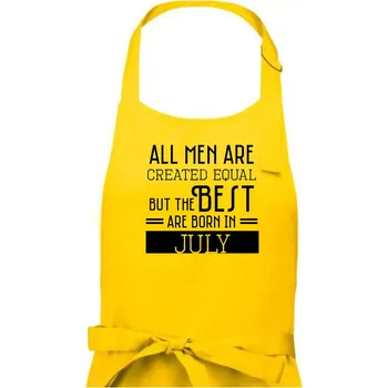 Kuchyňská zástěra All men are created equal july - Pánská zástěra na vaření - Univerzální velikost ( Žlutá )