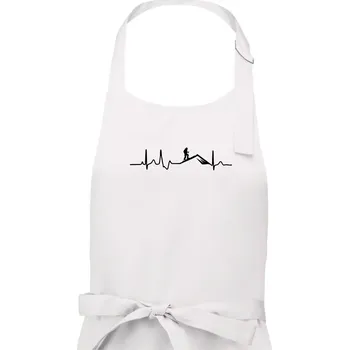 Kuchyňská zástěra Skialp EKG hory - Dámská zástěra na vaření - Univerzální velikost ( Bílá )