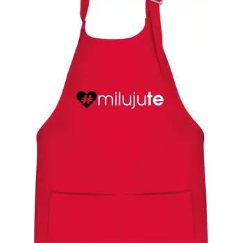 Kuchyňská zástěra Miluju tě - Dětská zástěra na vaření - Univerzální velikost ( Červená )