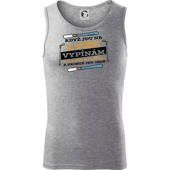 Když jdu na lyže, vypínám starosti - Tílko pánské Core - 2XL ( Tmavě šedý melír )