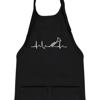 Kuchyňská zástěra Trubka ekg - Dětská zástěra na vaření - Univerzální velikost ( Černá )