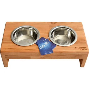 Miska pro psa Kořist DOGBAR Stojan na psí misky - bukový masiv Velikost: M