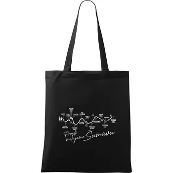Nákupní taška Šumava - Prostě milujeme Šumavu - Taška bavlněná - 42 x 38 cm ( Černá )