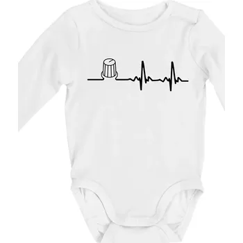 Kojenecký body Muzikant volume EKG - Body kojenecké s dlouhým rukávem - Dlouhý r. do 3 měs ( Bílá )