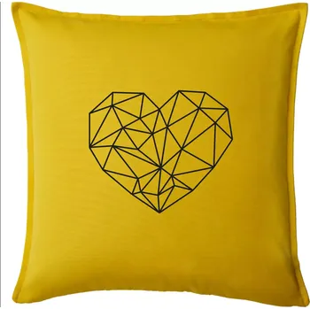Polštář Srdce geometrie - Polštář 50x50 - 50x50 - Pouze potah ( Žlutá )