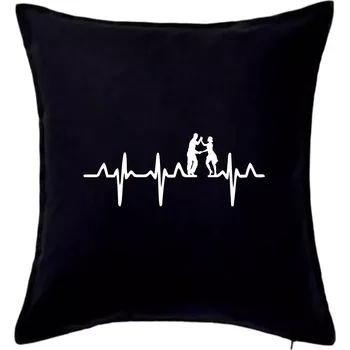 Polštář EKG salsa tanečníci - Polštář 50x50 - 50x50 - Pouze potah ( Černá )