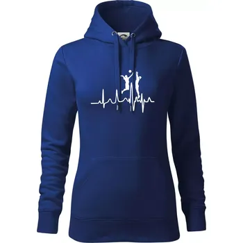 Dámská mikina EKG volejbalistky - Mikina dámská Cape s kapucí - S ( Královská modrá )