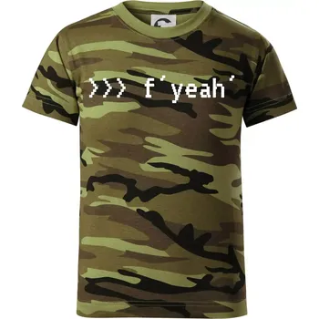 Chlapecké oblečení Python f yeah - Dětské maskáčové triko - 134 cm/8 let ( Zelený maskáč )