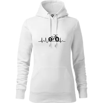 Dámská mikina EKG fatbike - Mikina dámská Cape s kapucí - L ( Bílá )