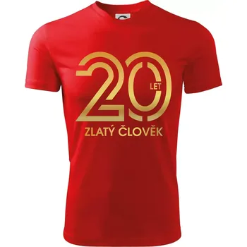 Chlapecké oblečení 20 let zlatý člověk - Dětské triko sportovní (dresovina) - 146 cm/10 let ( Červená )