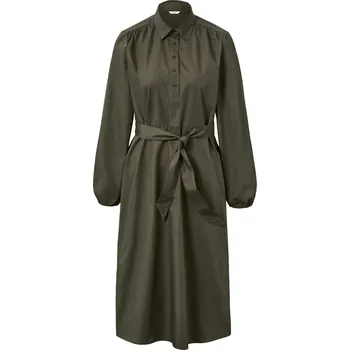 Dámské šaty 653666 - Tchibo - Popelínové šaty s páskem na zavazování - pro ženy - vel. 46 - barva: zelená