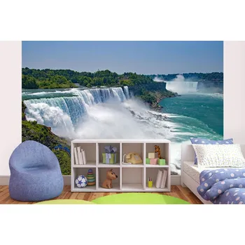 Fototapeta DIMEX | Samolepicí vliesová fototapeta na zeď Niagarské vodopády MA-5-3163 | 375 x 250 cm | zelená, modrá, bílá + Samolepicí vliesová fototapeta na stěnu DIMEX Niagarské vodopády MA53163 v rozměru 375 x 250 cm