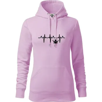 Dámská mikina EKG cvičení kruhy - Mikina dámská Cape s kapucí - S ( Orchid )