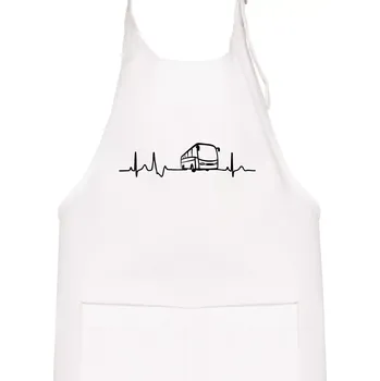 Kuchyňská zástěra EKG autobus - Dětská zástěra na vaření - Univerzální velikost ( Bílá )