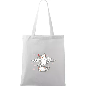 Kočky Amorův šíp - Taška bavlněná - 42 x 38 cm ( Bílá )