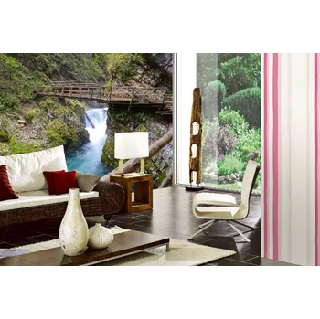 Fototapeta DIMEX | Samolepicí vliesová fototapeta na zeď Soutěska Vintgar MA-5-3096 | 375 x 250 cm | zelená, modrá, šedá + Samolepicí vliesová fototapeta na stěnu DIMEX Soutěska Vintgar MA53096 v rozměru 375 x 250 cm