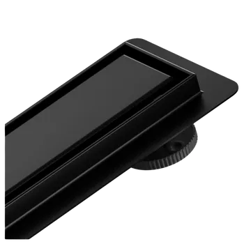 Odvodňovací žlab Cerano Lineární odtokový žlab se sifonem, otočný 360°, design 2v1, černá matná, 60 cm, CER-414932