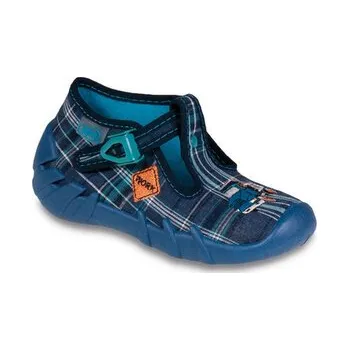 autíčko 110P202 18 - chlap.bačkůrky na přezku, modrá, auto 110P202_18