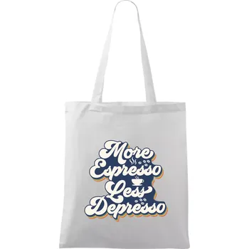More espresso less depresso - Taška bavlněná - 42 x 38 cm ( Bílá )