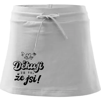 Dámská sukně Psací děkuji za to, že jsi - Sportovní sukně - two in one - M ( Bílá )