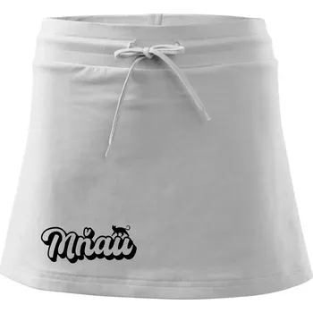 Dámská sukně Mňau nápis - Sportovní sukně - two in one - S ( Bílá )