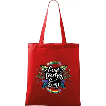 Barevné tužky best teacher ever - Taška bavlněná - 42 x 38 cm ( Červená )