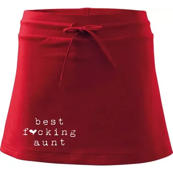Dámská sukně Best fucking aunt - Sportovní sukně - two in one - M ( Červená )