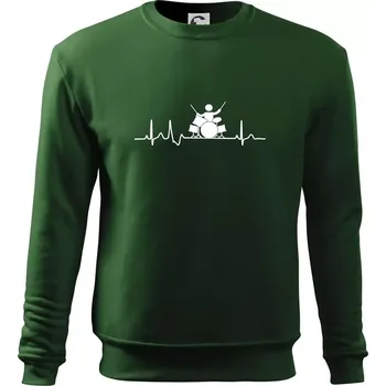 Chlapecké tričko EKG bubeník - Mikina Essential dětská - 146 cm/10 let ( Lahvově zelená )