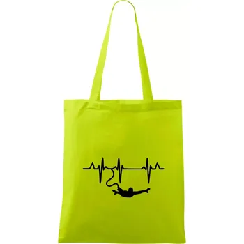 EKG bungee jumping - Taška bavlněná - 42 x 38 cm ( Limetková )
