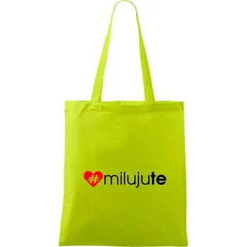 Miluju tě - Taška bavlněná - 42 x 38 cm ( Limetková )