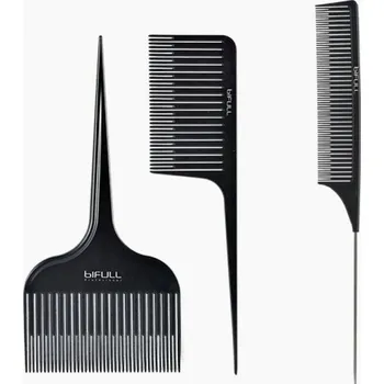 Příslušenství k barvení vlasů Bifull Professional set hřebenů pro balayage černé 3 ks