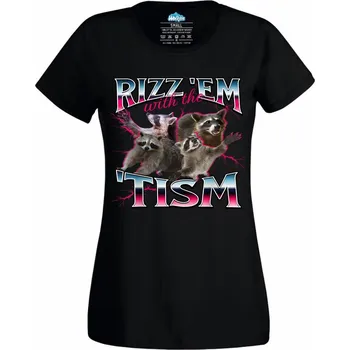 Dámské tričko Mývalí Rizz Tism (Velikost: 4XL, Barva: Černá)