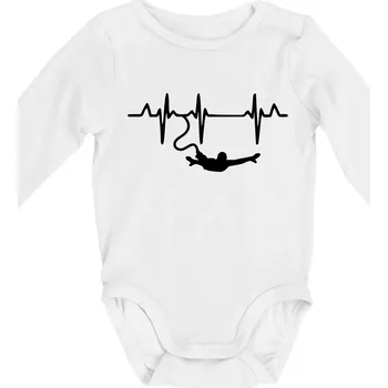 Kojenecký body EKG bungee jumping - Body kojenecké s dlouhým rukávem - Dlouhý r. do 3 měs ( Bílá )