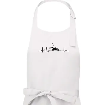 Kuchyňská zástěra EKG RC model - Pánská zástěra na vaření - Univerzální velikost ( Bílá )