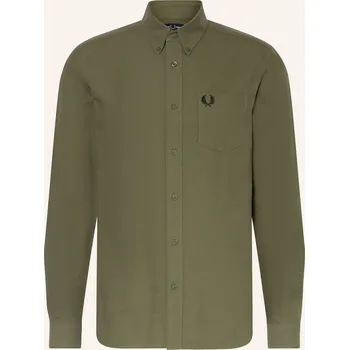 Pánská košile Fred Perry Pánská Košile Regular Fit, olivová, 40