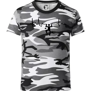 EKG lezecká stěna - Dětské maskáčové triko - 146 cm/10 let ( Šedý maskáč )