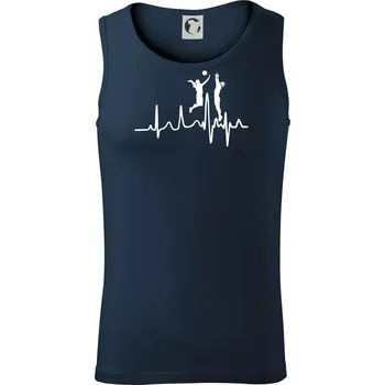 EKG volejbalistky - Tílko pánské Core - L ( Námořní modrá (velmi tmavá - téměř černá) )