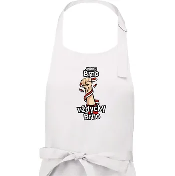 Kuchyňská zástěra Jednou Brno vždycky Brno - Pánská zástěra na vaření - Univerzální velikost ( Bílá )