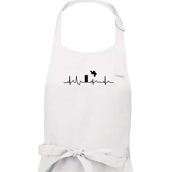 Kuchyňská zástěra Parkour ekg - Pánská zástěra na vaření - Univerzální velikost ( Bílá )