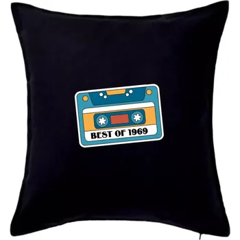 Polštář Narozeniny kazeta Best of 1969 - Polštář 50x50 - 50x50 - Pouze potah ( Černá )