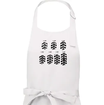 Kuchyňská zástěra Pneumatiky - obtisk v závislosti na tlaku - Dámská zástěra na vaření - Univerzální velikost ( Bílá )