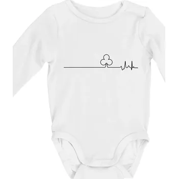 Poker EKG žaludy trefy - Body kojenecké s dlouhým rukávem - Dlouhý r. do 3 měs ( Bílá )