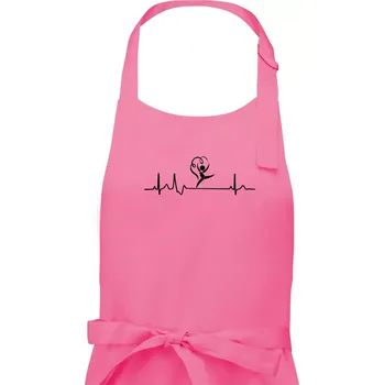 Kuchyňská zástěra EKG moderní gymnastika stuha - Pánská zástěra na vaření - Univerzální velikost ( Růžová )