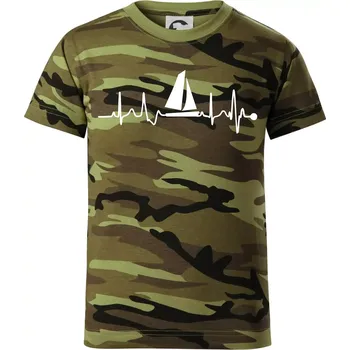 Chlapecké tričko Plachtění EKG - Dětské maskáčové triko - 104-110cm / 3-4 roky ( Zelený maskáč )