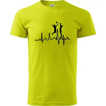 Pánské tričko EKG volejbalistky - Klasické pánské triko vyšší gramáže - S ( Limetková )