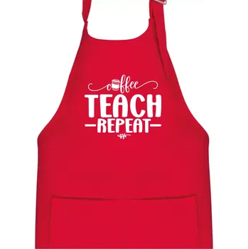 Kuchyňská zástěra Coffee teach repeat - Dětská zástěra na vaření - Univerzální velikost ( Červená )